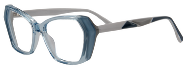 Afro Motif Women Eyeglasses: Buhle - Transparent Blue White - SpecSMART Eye Clinic (Diagonal View)